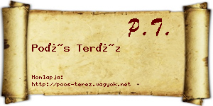 Poós Teréz névjegykártya